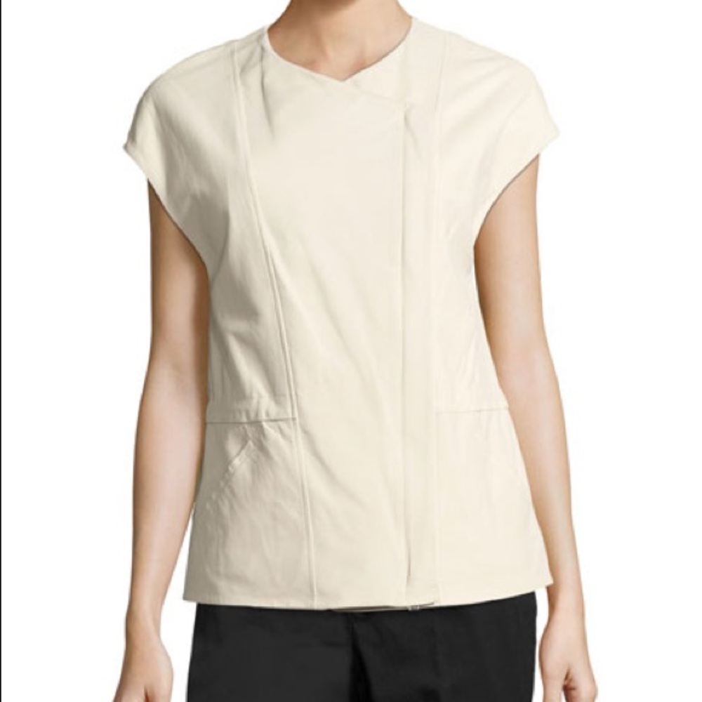 Vince Leather Ivory Vest - Picture 2 of 8